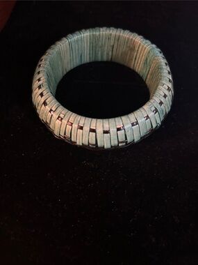 Woven Mint Green Bangle Bracelet